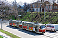 Tatra-T3SUCS #3096-3097 3-го маршрута на улице Полтавский Шлях в районе улицы Семинарской