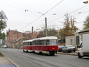 Tatra-T3SUCS #3096-3097 27-го маршрута на улице Гольдберговской в районе Рыбасовского переулка