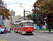 Tatra-T3SU #3098-3099 5-го маршрута на улице Кирова возле улицы Руставели