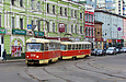 Tatra-T3SU #3098-3099 3-го маршрута поворачивает с Университетской улицы на Павловскую площадь