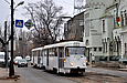 Tatra-T3SU #3098-3099 3-го маршрута на улице 1-й Конной Армии перед поворотом в Рыбасовский переулок