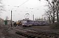 Tatra-T3SU #3098-3099 3-го маршрута разворачивается на конечной станции "Новожаново"