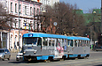Tatra-T3SU #3098-3099 3-го маршрута на улице Полтавский шлях возле улицы Национальной Гвардии
