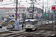 Tatra-T3SU #4001 5-го маршрута на улице Плехановской возле станции метро "Завод имени Малышева"