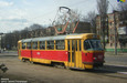 Tatra-T3SU #4008 8-го маршрута на проспекте Героев Сталинграда отправляется от остановки "Троллейбусное депо №2"