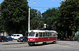 Tatra-T3SU #4010 8-го маршрута поворачивает с улицы Кошкина на улицу Плехановскую