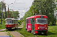 Tatra-T3SUCS #403 27-го маршрута и #3068 14-го маршрута на конечной "Новожаново"