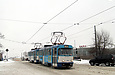 Tatra-T3A #4045-4046 3-го маршрута на улице Университетской спускается с Нетеченского моста