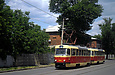Tatra-T3A #4045-4046 3-го маршрута в Рыбасовском переулке в районе Нетеченского бульвара