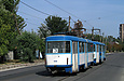Tatra-T3A #4045-4046 3-го маршрута на улице Москалевской между улицей Власенко и улицей Светлановской