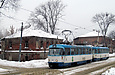 Tatra-T3A #4047-4048 3-го маршрута в Рыбасовском переулке возле Нетеченского бульвара