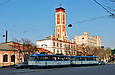 Tatra-T3A #4047-4048 3-го маршрута на улице Полтавский шлях за перекрестком с улицей Конева