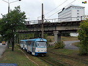 Tatra-T3A #4047-4048 23-го маршрута на проспекте Тракторостроителей возле железнодорожного путепровода
