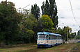 Tatra-T3A #4047-4048 23-го маршрута разворачивается на конечной "Салтовская"