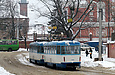 Tatra-T3A #4047-4048 3-го маршрута в Рыбасовском переулке перед поворотом на улицу Гольдберговскую