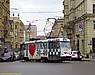 Tatra-T3A #4055 5-го маршрута поворачивает с проспекта Московского на площадь Конституции