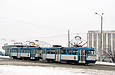 Tatra-T3A #5101-5102 3-го маршрута на улице Университетской спускается с Нетеченского моста