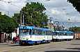 Tatra-T3A #5101-5102 и Tatra-T3A #5119-5120 3-го маршрута на улице Москалёвской возле остановки "Косметологическая поликлиника"