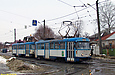 Tatra-T3A #5117-5118 3-го маршрута на улице Москалёвской возле Октябрьского трамвайного депо