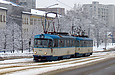 Tatra-T3A #5119-5120 3-го маршрута на улице Москалёвской поднимается на Основянский мост