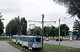 Tatra-T3A #5145-5146 3-го маршрута на улице Полтавский шлях в районе улицы Кашубы