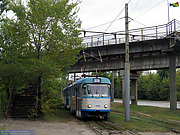 Tatra-T3A #5155-5156 23-го маршрута на проспекте Тракторостроителей подъезжает к остановке "Улица Автогенная"