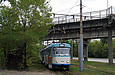 Tatra-T3A #5155-5156 23-го маршрута на проспекте Тракторостроителей подъезжает к остановке "Улица Автогенная"