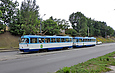 Tatra-T3A #5155-5156 3-го маршрута на улице Полтавский Шлях в районе улицы Семинарской