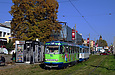 Tatra-T3A #5155-5156 3-го маршрута на улице Полтавский шлях в районе станции метро "Холодная гора"