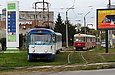Tatra-T3A #5168-5130  и Tatra-T3SU #661-662 20-го маршрута на улице Клочковской между перекрестками с Рогатинским проездом и улицей Ивановской