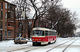 Tatra-T3 #6852 5-го маршрута на проспекте Героев Сталинграда перед отправлением от остановки "Троллейбусное депо №2"