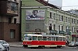 Tatra-T3 #6852 5-го маршрута на перекрестке улицы Университетской и Павловской площади