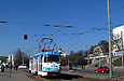 Tatra-T3 #6957 5-го маршрута на Пролетарской площади в районе улицы Полтавский шлях