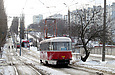 Tatra-T3SU #7009 27-го маршрута на проспекте Тракторостроителей возле конечной "Салтовская"