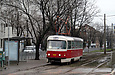 Tatra-T3SU #7009 27-го маршрута на площади Защитников Украины напротив улицы Броненосца Потемкин