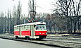 Tatra-T3SUCS #7038 5-го маршрута на улице Морозова возле остановки "Аллея Славы"
