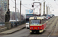 Tatra-T3SUCS #7048 8-го маршрута на Плехановской улице спускается с Балашовского путепровода