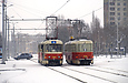 Tatra-T3SUCS #7050 5-го и #7031 8-го маршрута на улице Плехановской в районе улицы Державинской
