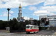 Tatra-T3SUCS #7050 5-го маршрута на улице Полтавский шлях следует по Лопанскому мосту