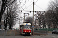 Tatra-T3SUCS #7050 5-го маршрута на площади Восстания в районе улицы Броненосца "Потемкин"