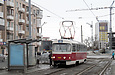 Tatra-T3SUCS #7068 8-го маршрута на площади Защитников Украины возле одноименной станции метро
