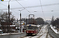 Tatra-T3SUCS #7240 5-го маршрута на улице Морозова поднимается на Юмтовский путепровод