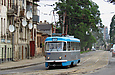 Tatra-T3SUCS #7240 27-го маршрута на улице 1-й Конной Армии возле перекрёстка с переулком Рыбасовским
