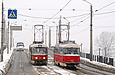 Tatra-T3A #5095 и Tatra-T3M #8023 8-го маршрута на Балашовском путепроводе