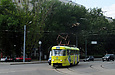 Tatra-T3M #8023 27-го маршрута поворачивает с Московского проспекта на улицу Академика Павлова
