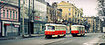 Tatra-T3M #8034 и Tatra-T3SU #7011 5-го маршрута на Московском проспекте в районе улицы Военной