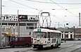 Tatra-T3M #8040 20-го маршрута в Пискуновском переулке перед отправлением от остановки "Центральный рынок"
