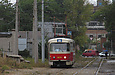 Tatra-T3M #8070 5-го маршрута следует по территории вагоноремонтного завода