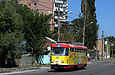 Tatra-T3M #8070 27-го маршрута на улице Москалевской возле выезда из Октябрьского трамвайного депо