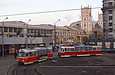 Tatra-T3M #8102 5-го маршрута и Tatra-T3SUCS #3067 6-го маршрута на РК "Южный Вокзал"